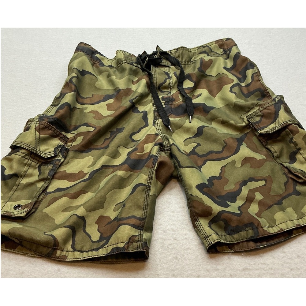 Guide Gear Camo Cargo Swim‎ Trunks Mesh Lining Mens Not specified Casual